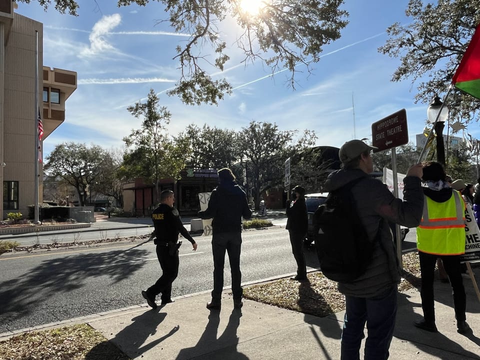 Gainesville Protesters Rally at City Hall on Inauguration Day/ Martin Luther King Jr. Day